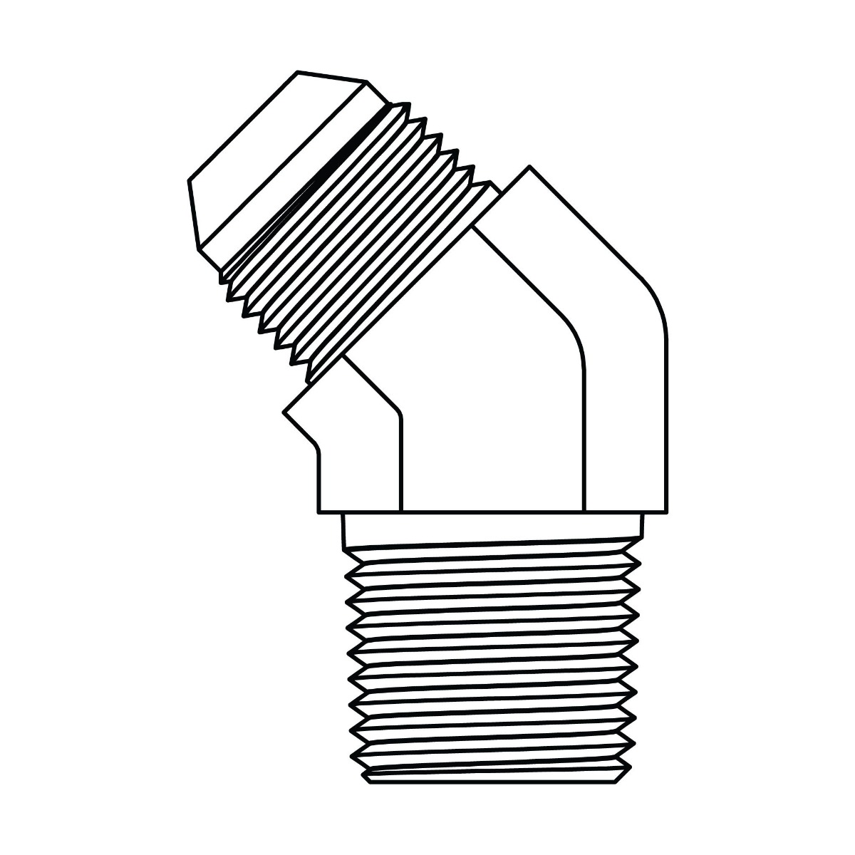 JIC to BSPT Elbow 45°