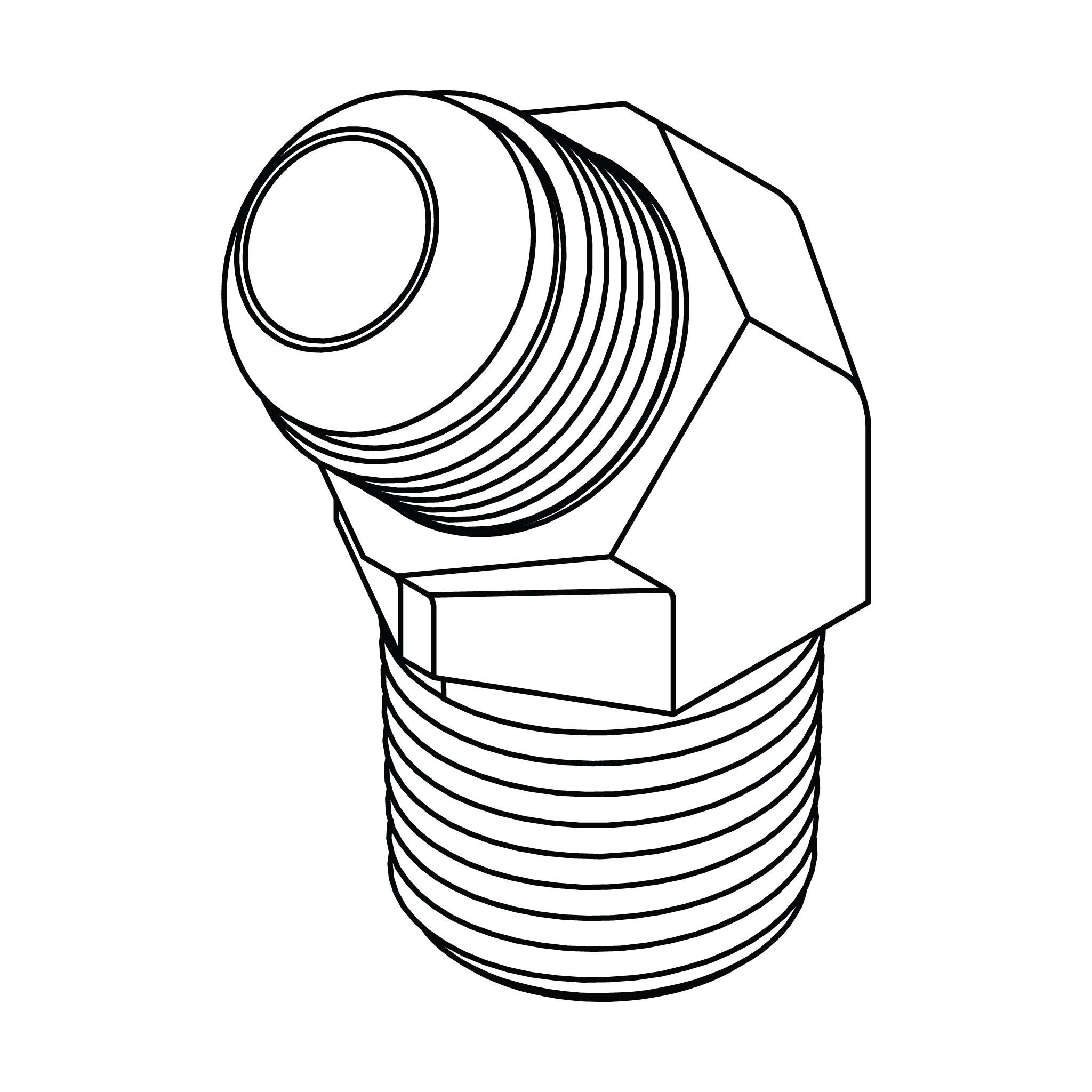 JIC to BSPT Elbow 45°