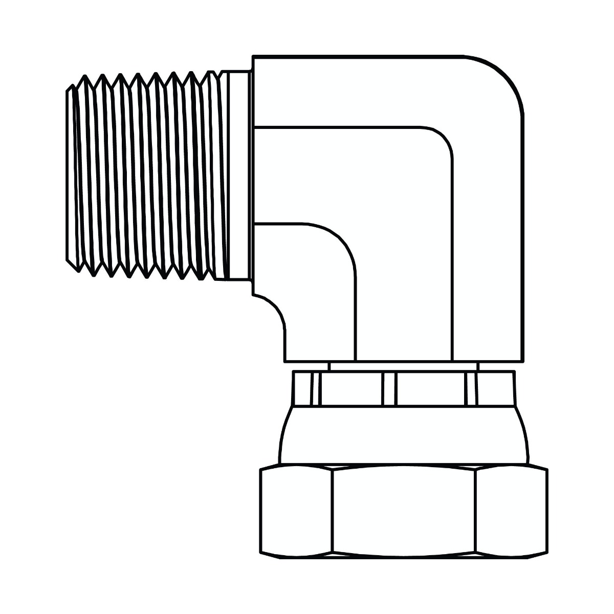BSPT to BSPP Swivel Elbow 90°
