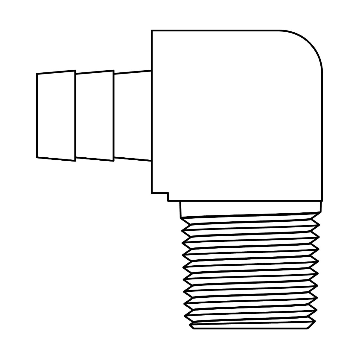 Hose Barb to Pipe Elbow 90°