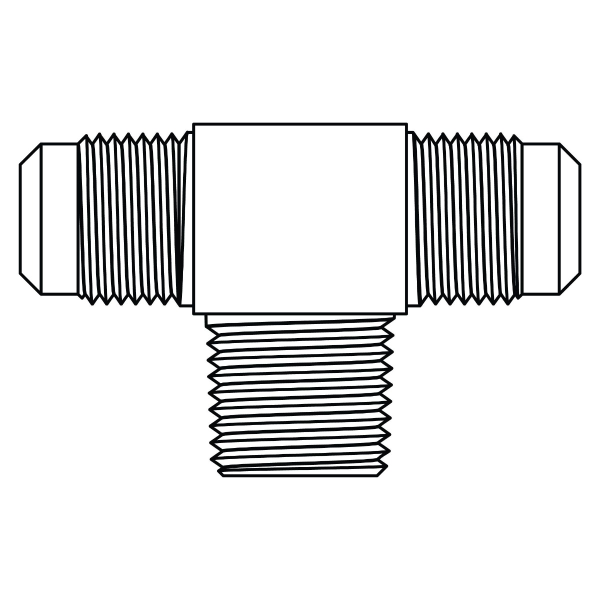 SAE 45° Tube to Pipe Branch Tee