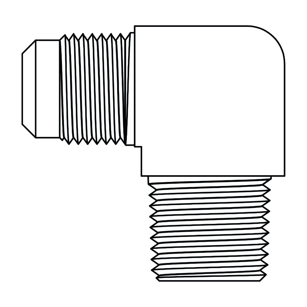 SAE 45° Tube to Pipe Elbow 90°