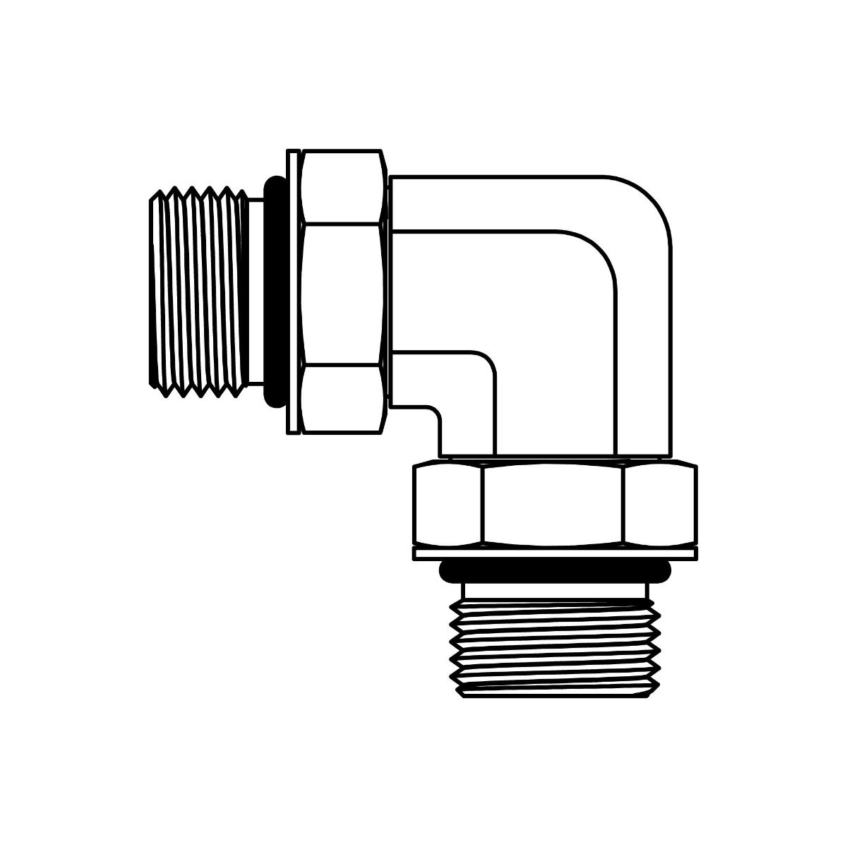 O-Ring Adjustable Union Elbow 90°