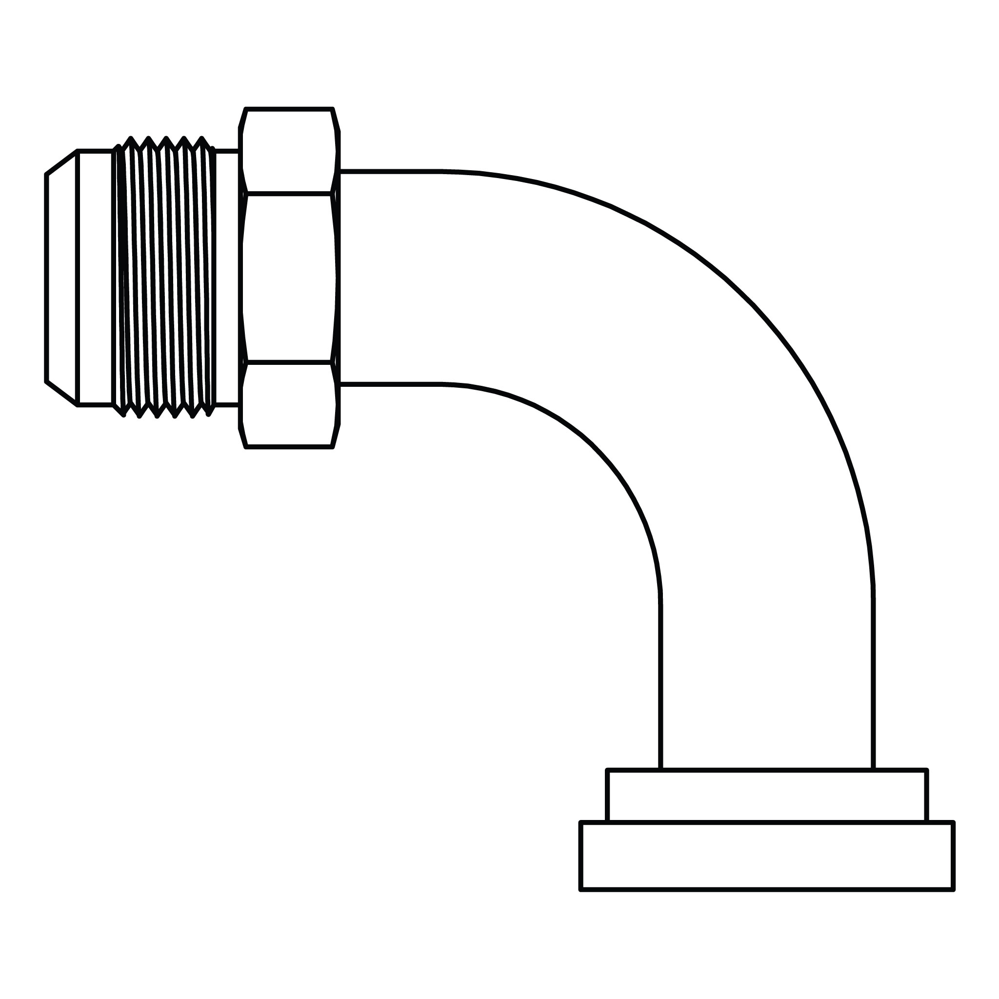 JIC to Flange Elbow 90° - Code 61