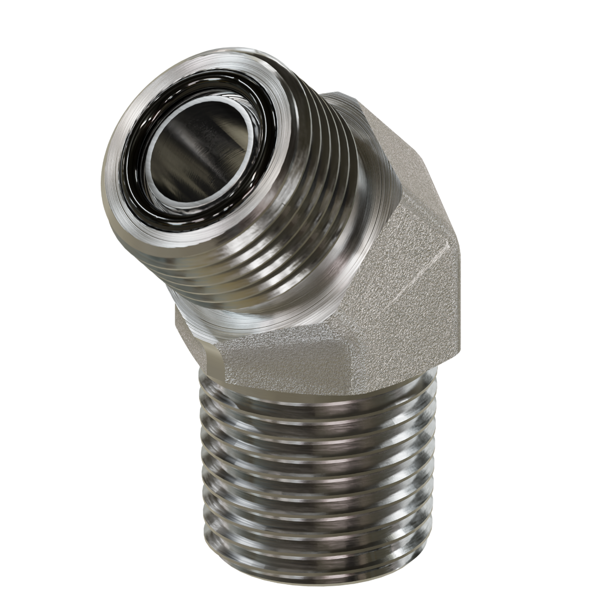 ORFS to Pipe Elbow 45&deg;