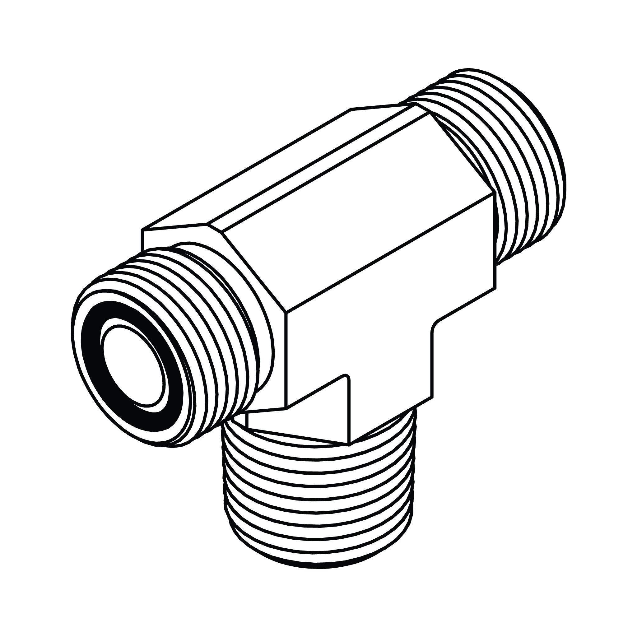 ORFS to Pipe Branch Tee