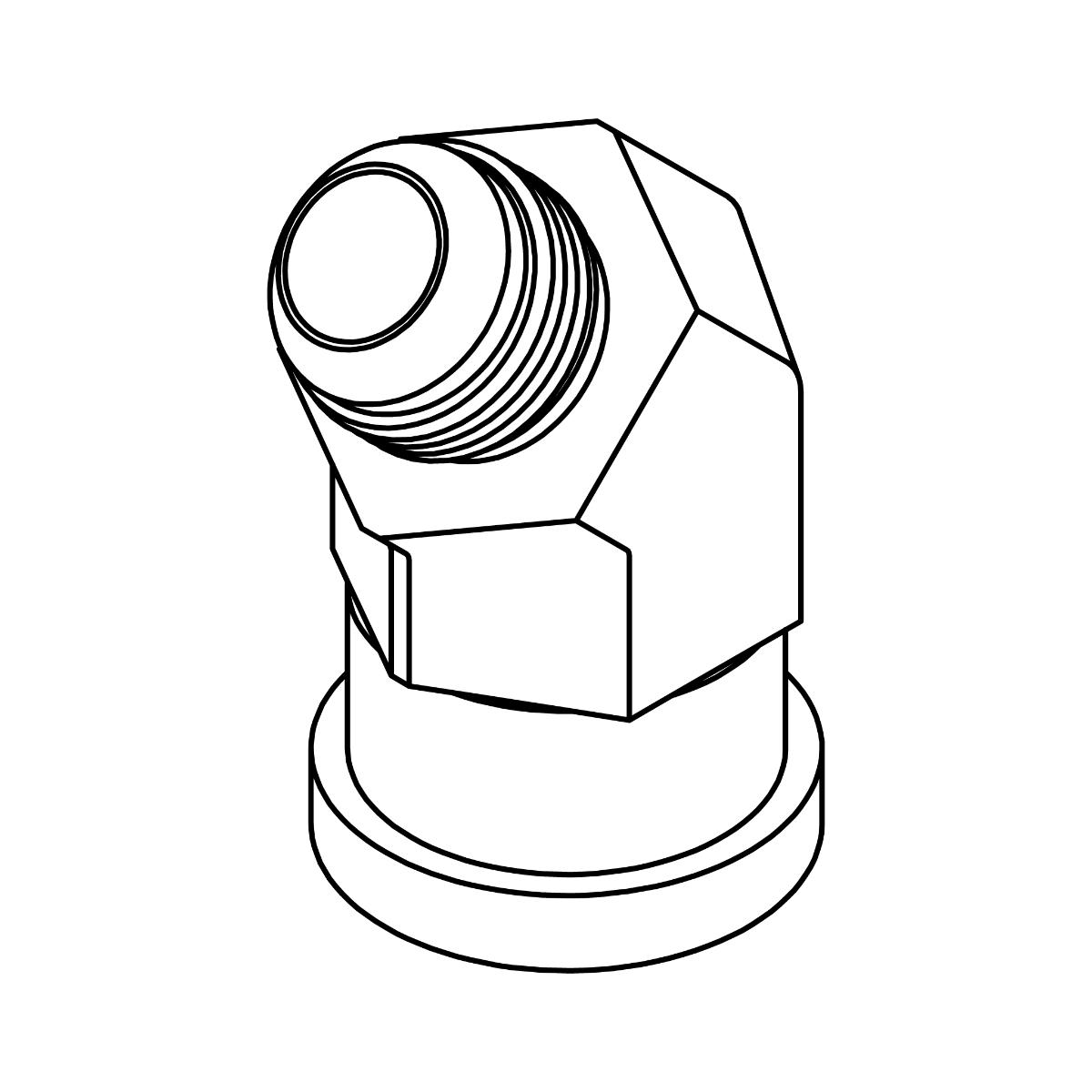 Forged Body Style JIC to Flange Elbow 45°-Code62