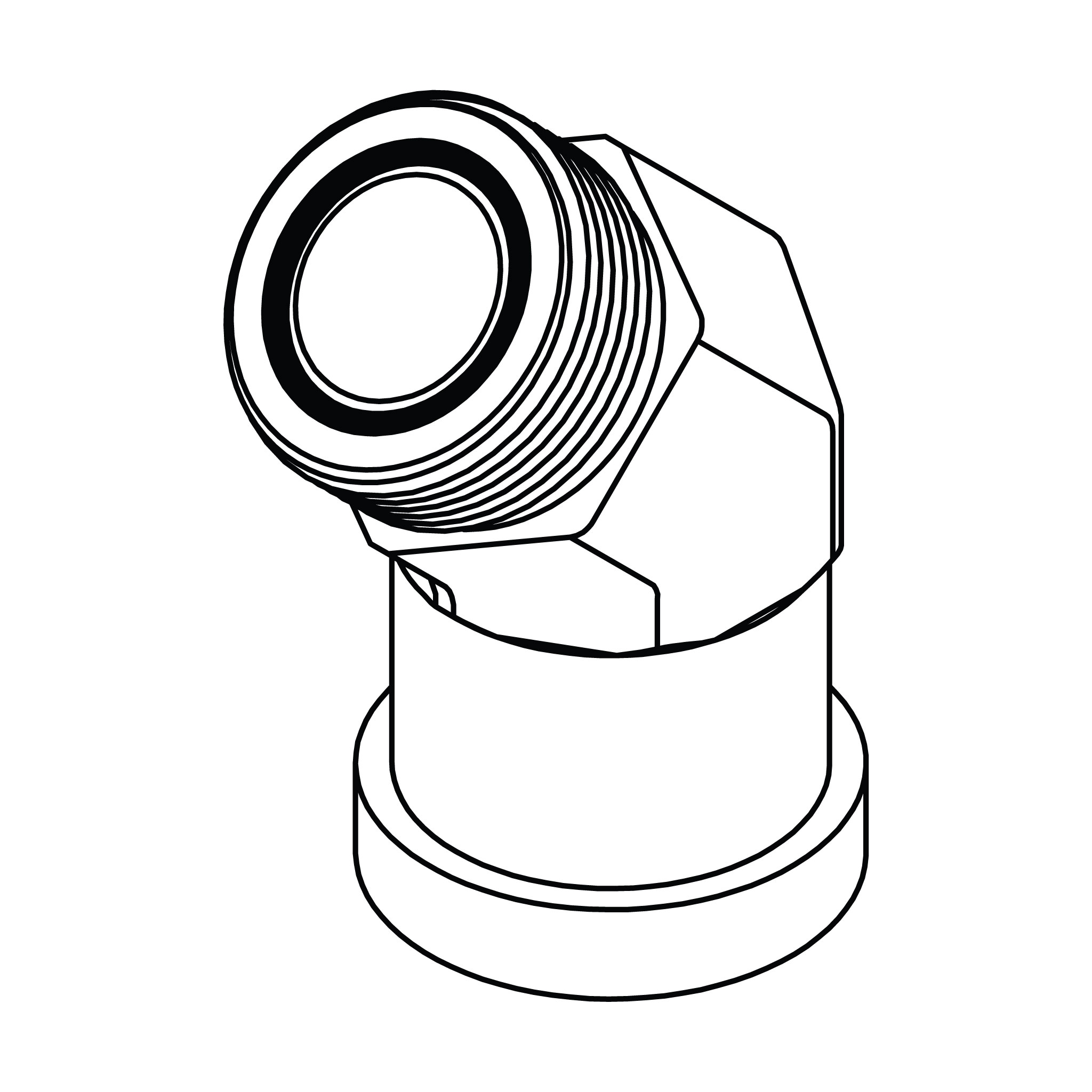 ORFS to Flange - 45°- Code 62