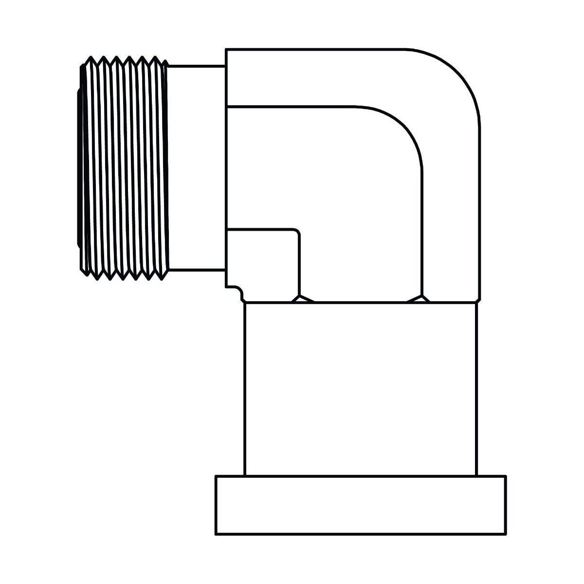 ORFS to Flange Elbow 90° - Code 62