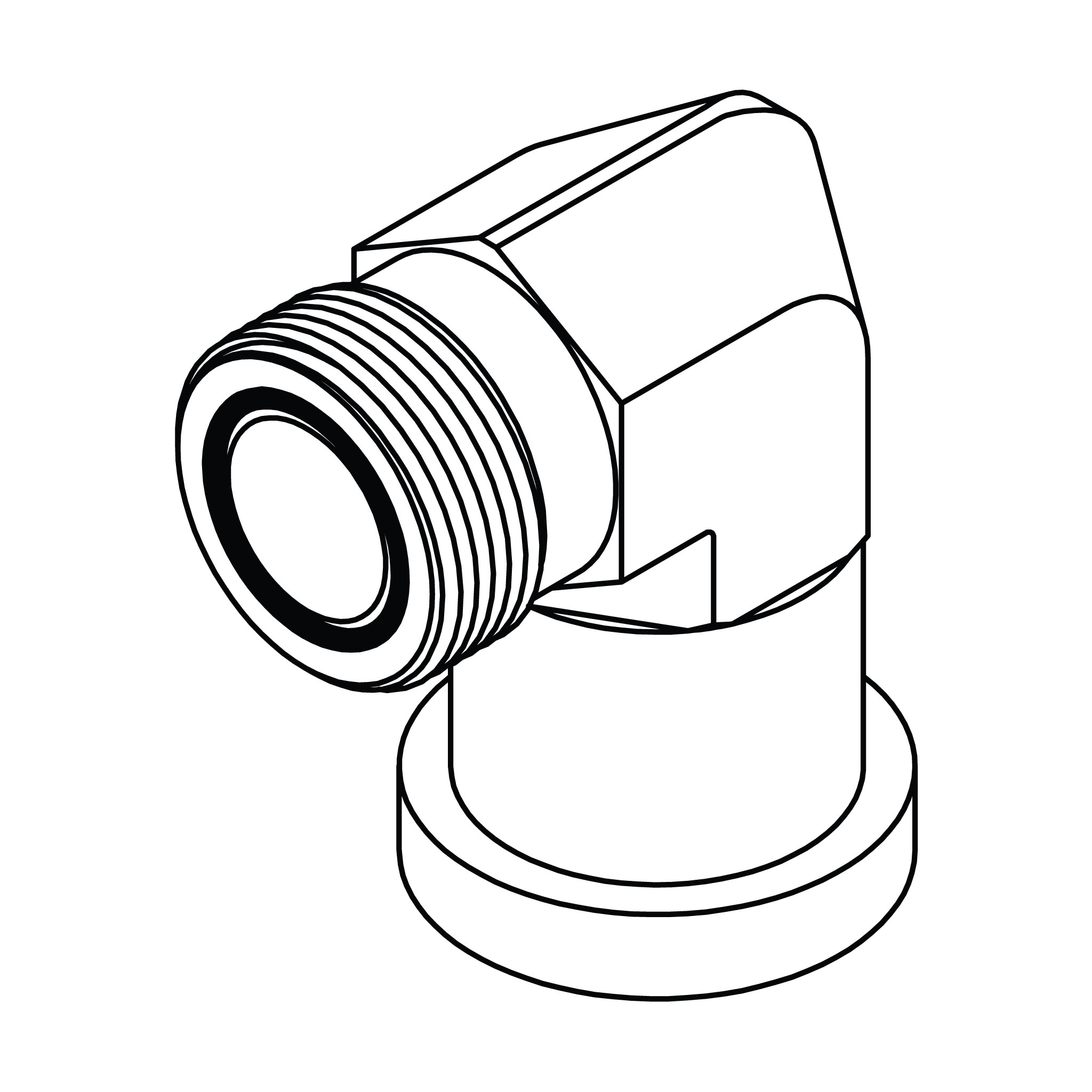ORFS to Flange Elbow 90° - Code 62