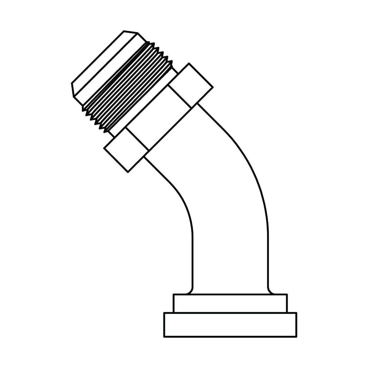 JIC to No Braze Flange Elbow 45° - Code 61