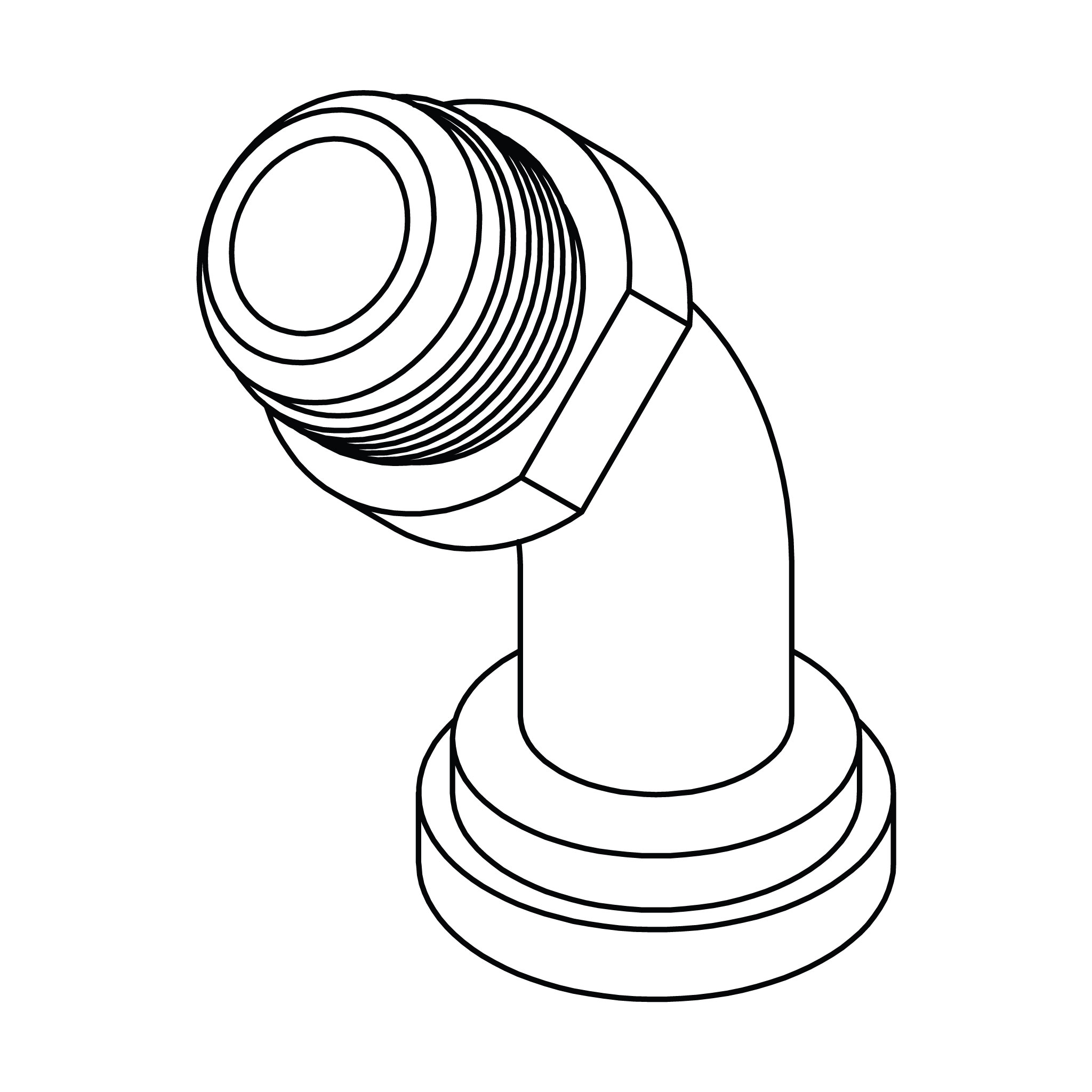 JIC to No Braze Flange Elbow 45° - Code 61