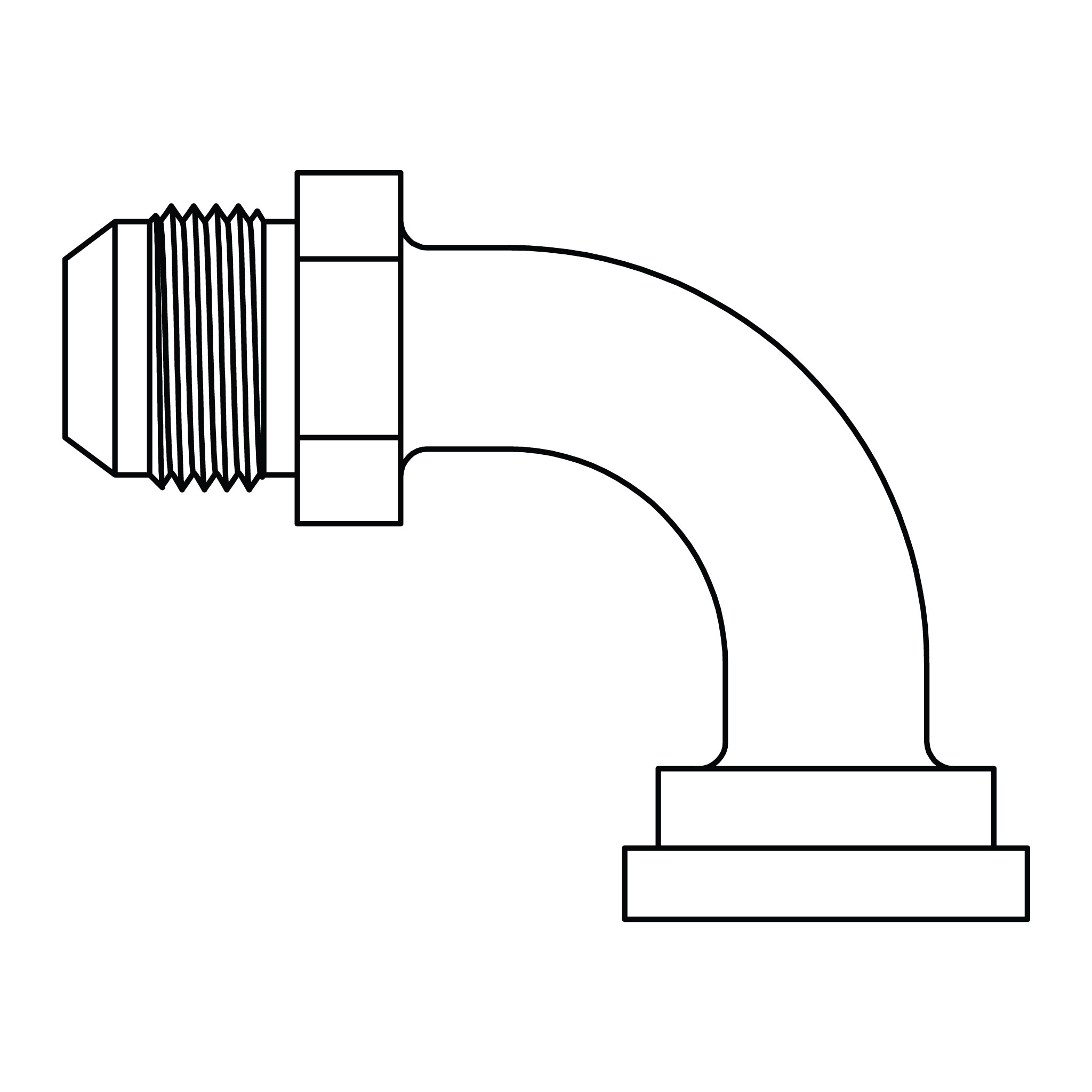 JIC to No Braze Flange Elbow 90°- Code 61