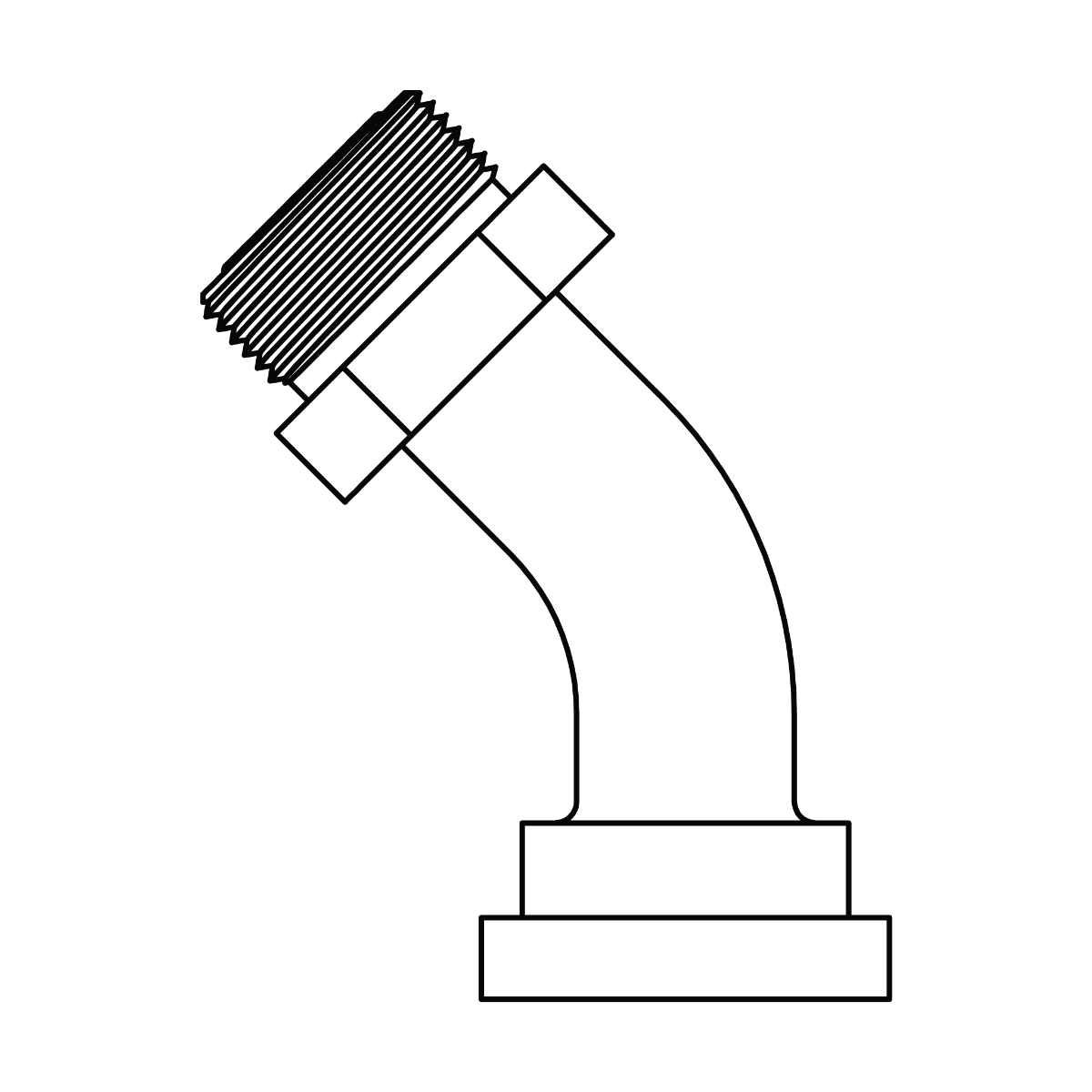ORFS to No Braze Flange 45° - Code 61