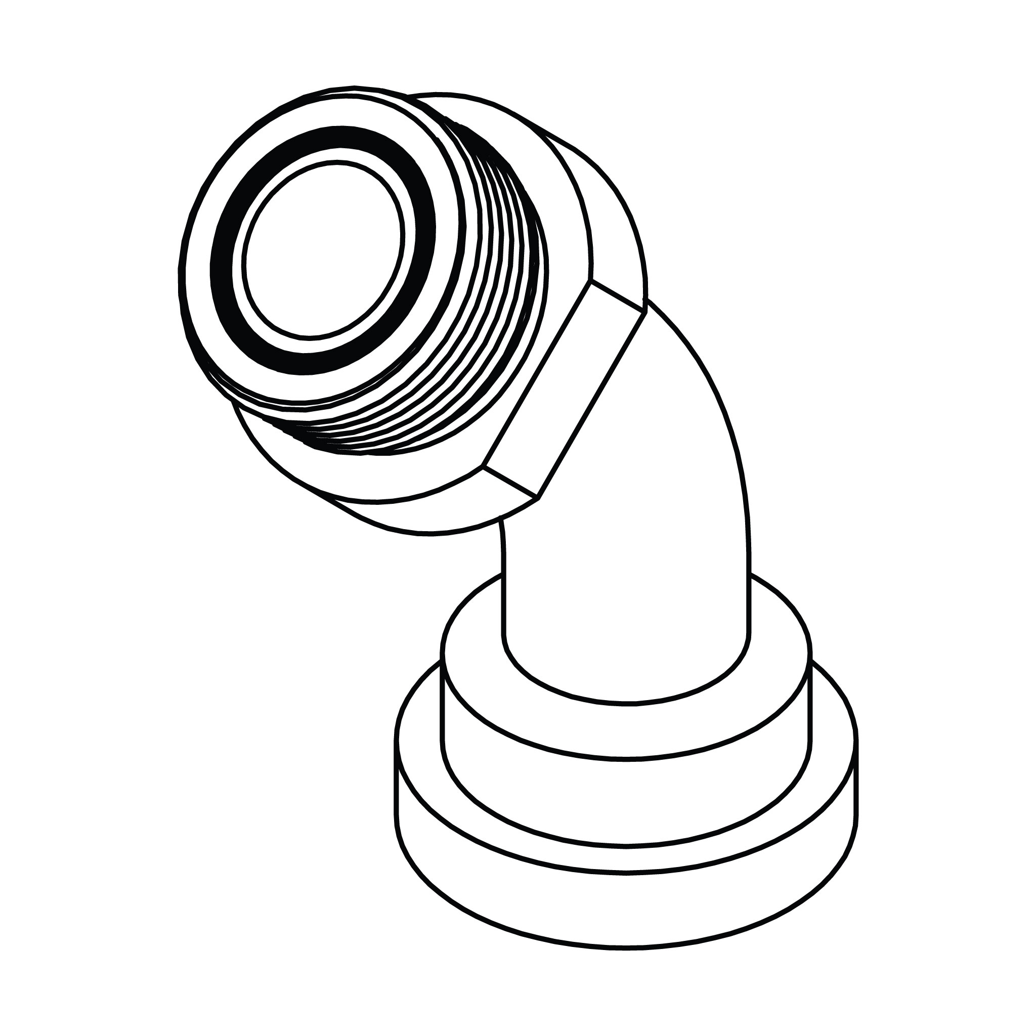 ORFS to No Braze Flange 45° - Code 62