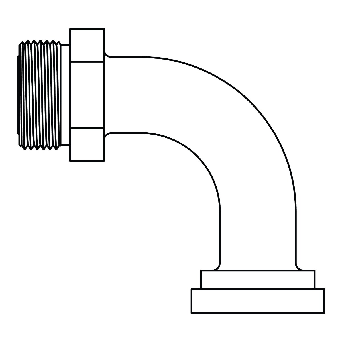 ORFS to No Braze Flange 90° - Code 61