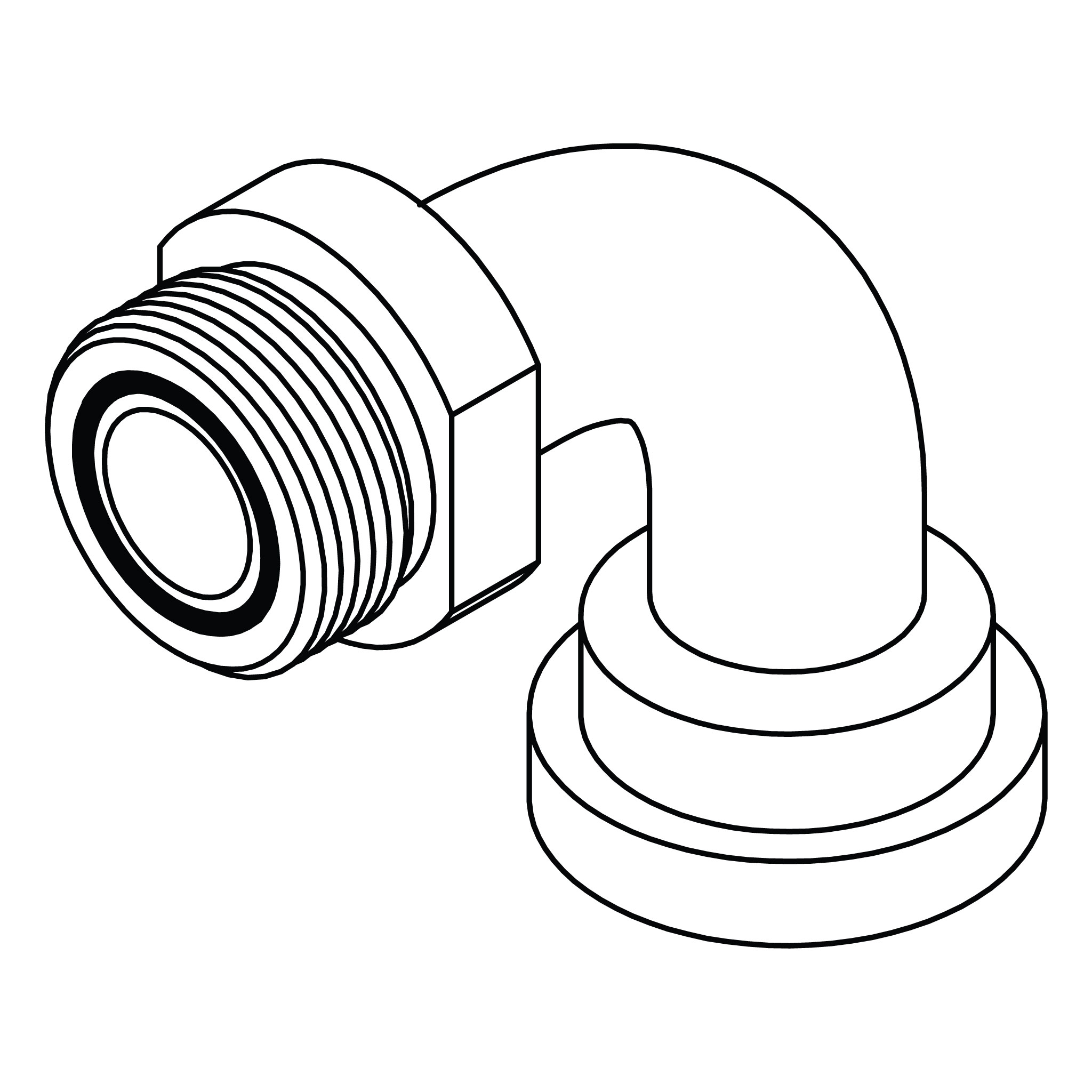 ORFS to No Braze Flange 90° - Code 62